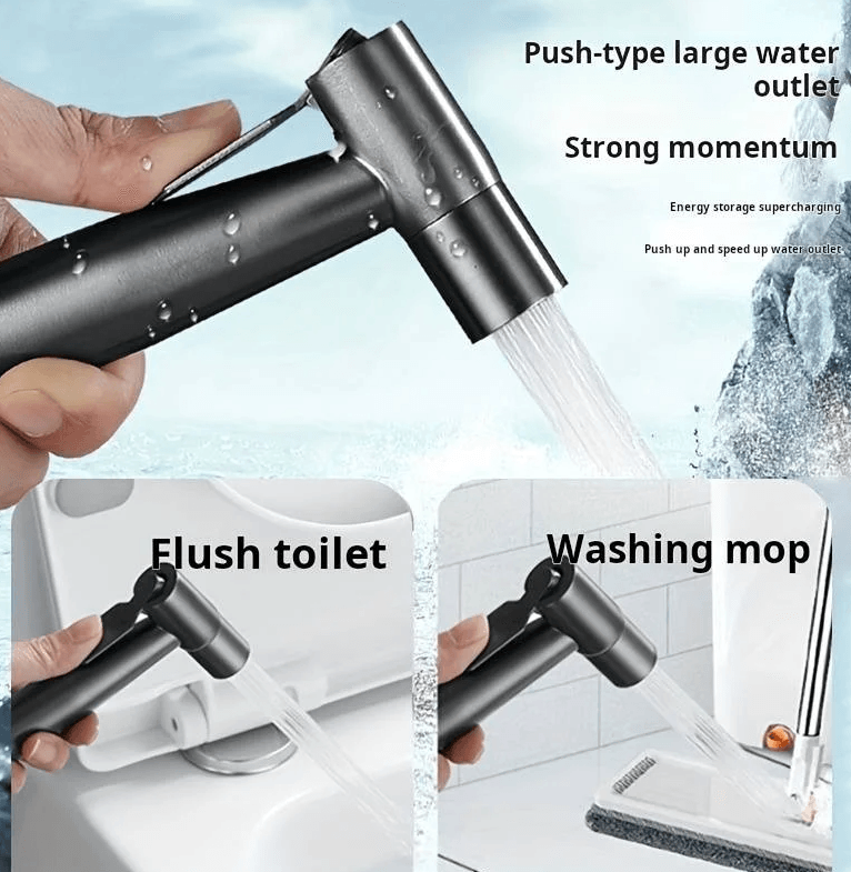 Set Dus Igienic Pentru Bideu sau Vas WC cu Furtun Extensibil si Toate Accesoriile Incluse — imaginea 5