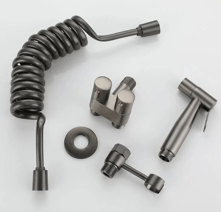Set Dus Igienic Pentru Bideu sau Vas WC cu Furtun Extensibil si Toate Accesoriile Incluse — imaginea 7