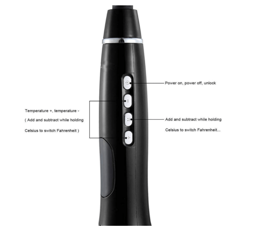 Ondulator rotativ profesional cu afisaj digital LCD Ceramic Rorting Curelr 1 - imagine 2