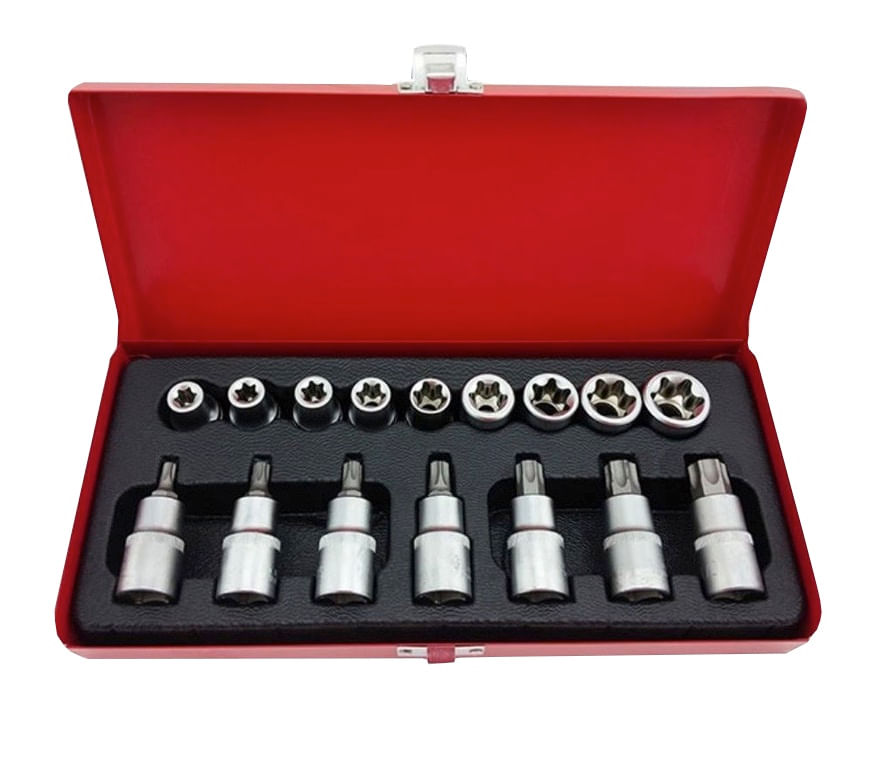 Trusa MLG-2029 16 piese chei tubulare capete biti torx — imaginea 3