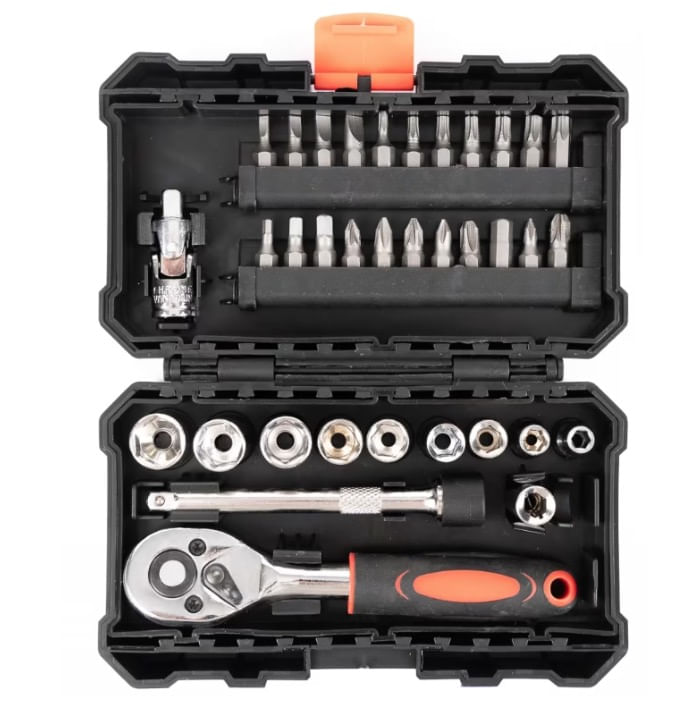 Mini Trusa chei tubulare si biti 1/4 cu 35 de piese — imaginea 7