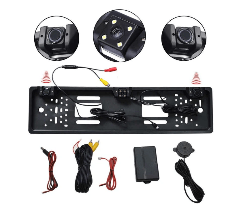 Set suport numar auto cu camera video marsarier si senzori parcare - imagine 5