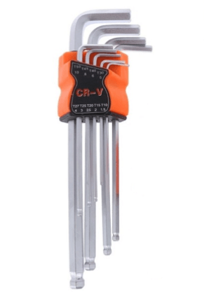 Set 9 chei hexagonale tip imbus cu capat sferic LUNGI 1.5-10mm — imaginea 5