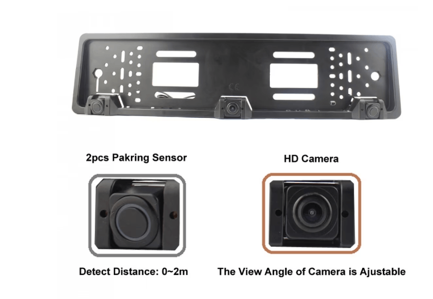 Set suport numar auto cu camera video marsarier si senzori parcare - imagine 6