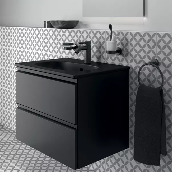 Baterie lavoar Ideal Standard Ceraline monocomanda finisaj negru mat — imaginea 2
