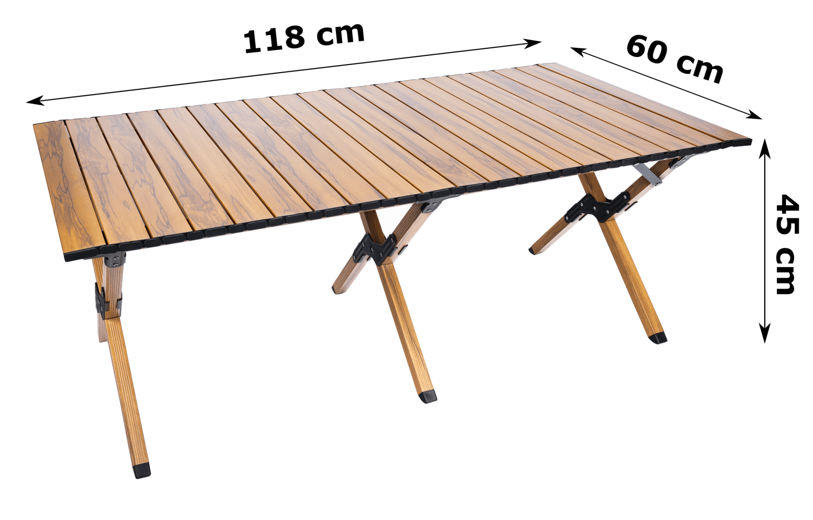 Masa pentru camping cu sistem de pliere rapida, cadru ultra usor din aluminiu, 118x60x45cm, maro — imaginea 4