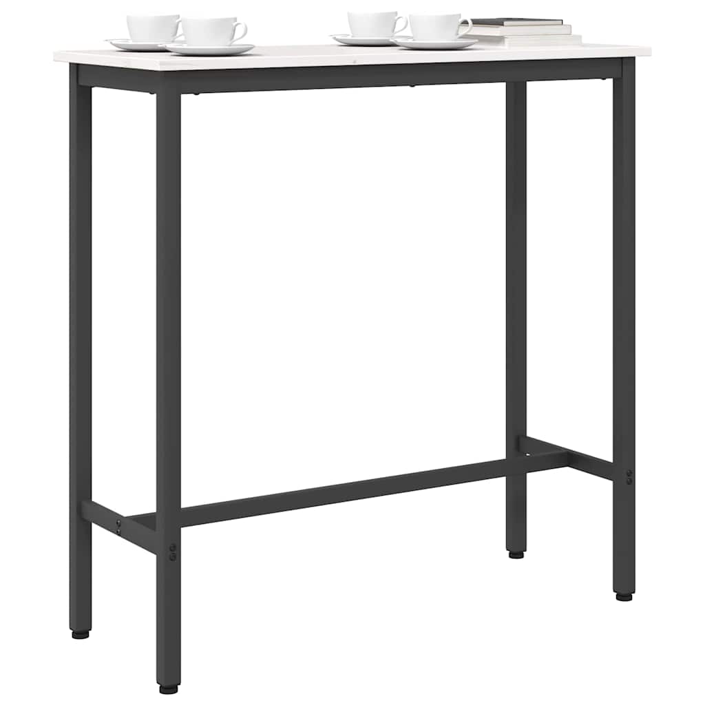 Masa Alb 100 x 40 x 101 cm Lemn ingineresc si otel - imagine 4