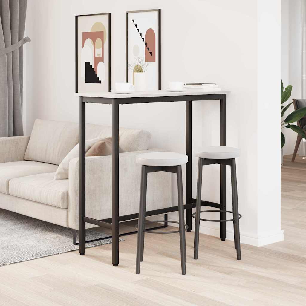 Masa Alb 100 x 40 x 101 cm Lemn ingineresc si otel - imagine 5