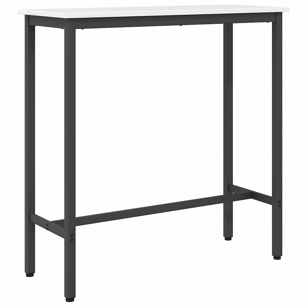 Masa Alb 100 x 40 x 101 cm Lemn ingineresc si otel - imagine 8