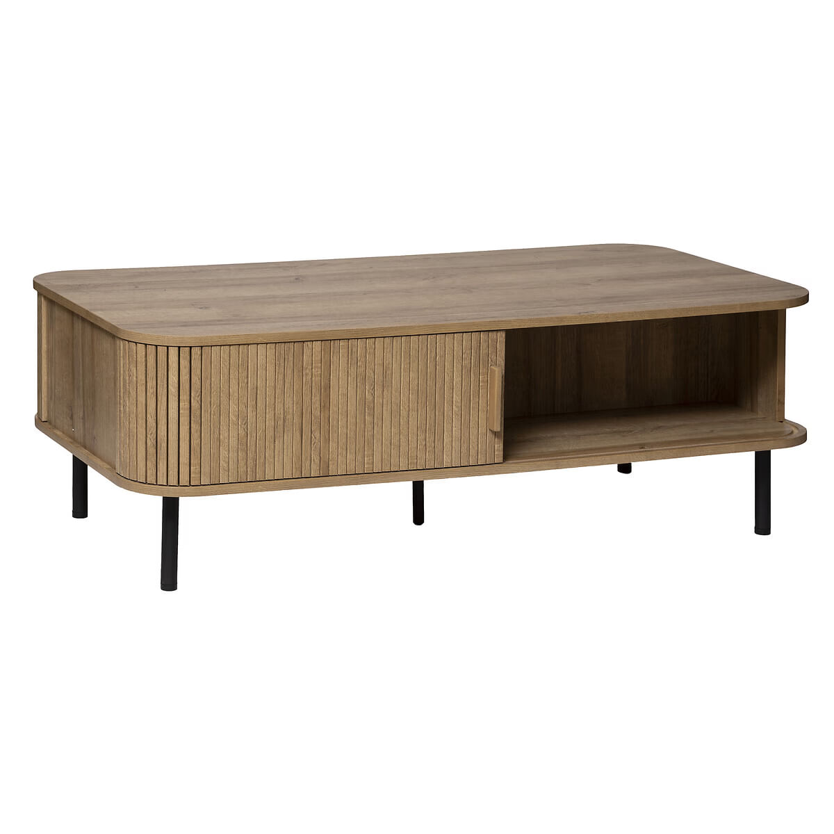 Masuta de cafea Atmosphera Colva cu 2 usi glisante, MDF si otel, 120x60x41 cm, bej — imaginea 11