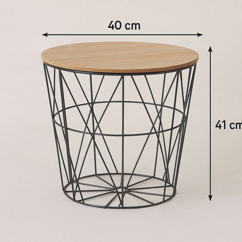Masuta cafea rotunda Atmosphera Kumi, 40x41 cm, negru — imaginea 2