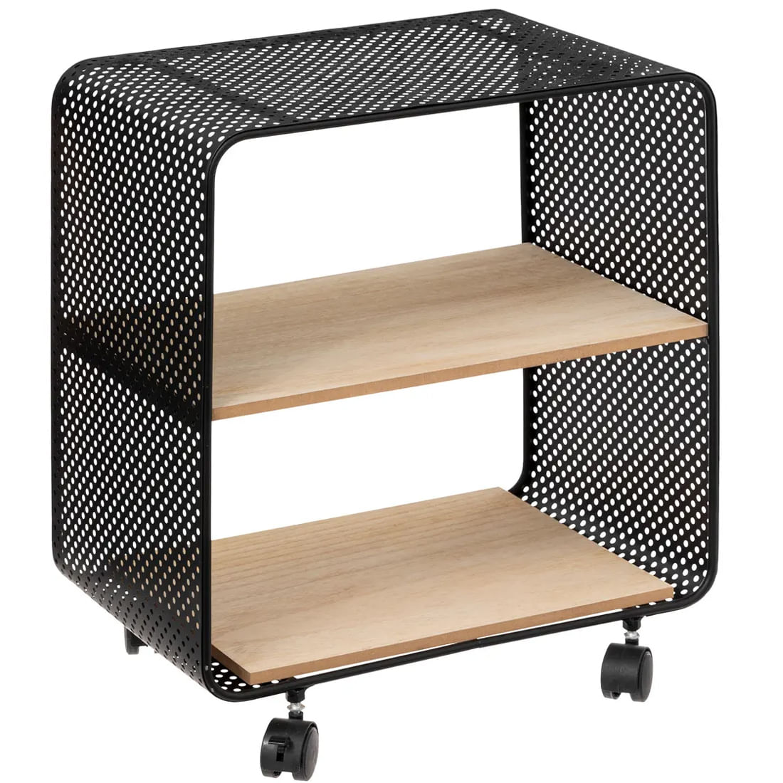 Etajera 5Five cu 2 compartimente, MDF si metal, 43x28x52 cm, negru — imaginea 2