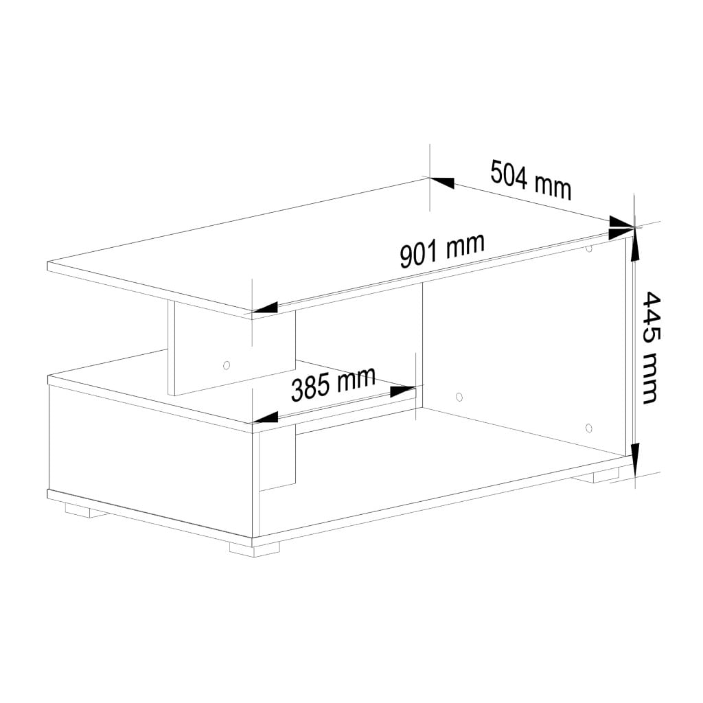 Masuta de cafea, PAL laminat, 90x51x45 cm, stejar sonoma — imaginea 2