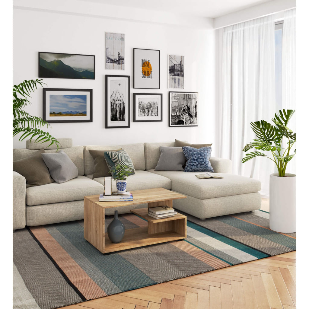Masuta de cafea, PAL laminat, 90x51x45 cm, stejar sonoma — imaginea 4