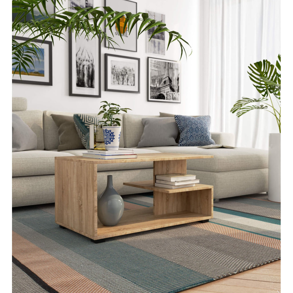 Masuta de cafea, PAL laminat, 90x51x45 cm, stejar sonoma — imaginea 5