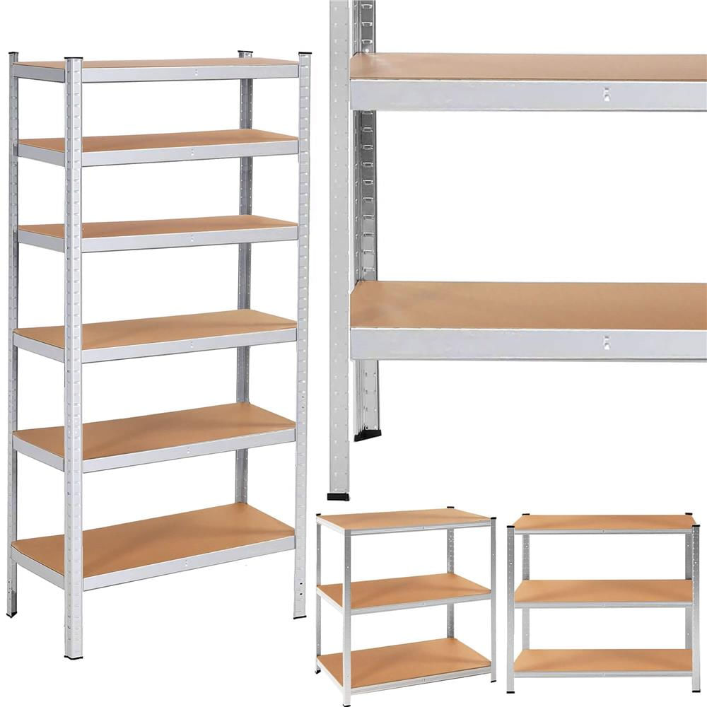 Raft cadru metalic modular pentru depozitare, 6 polite, 225x110x50cm, sarcina 900kg — imaginea 2