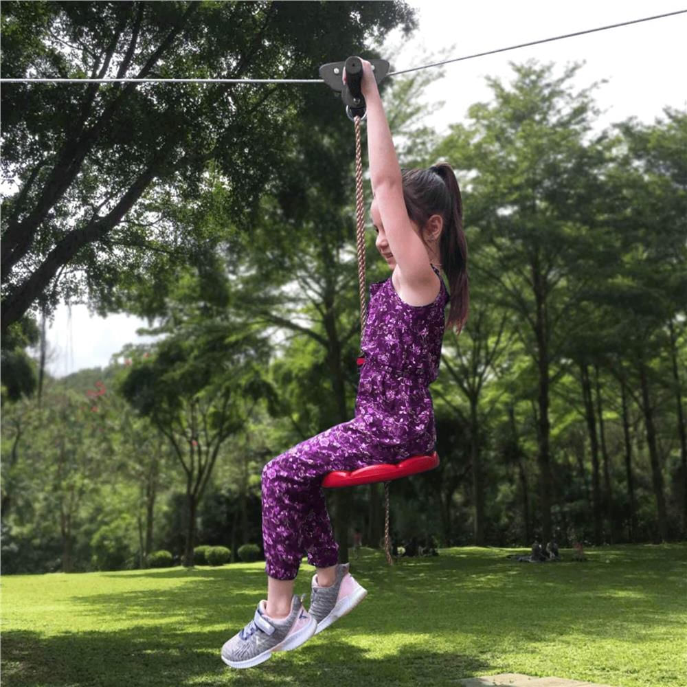 Set tiroliana pentru copii, cablu otel lungime 30m, capacitate 120kg - imagine 8