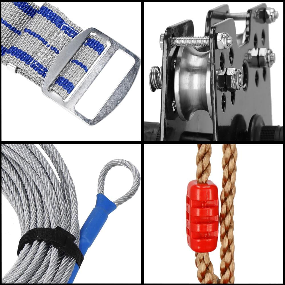Set tiroliana pentru copii, cablu otel lungime 30m, capacitate 120kg - imagine 11