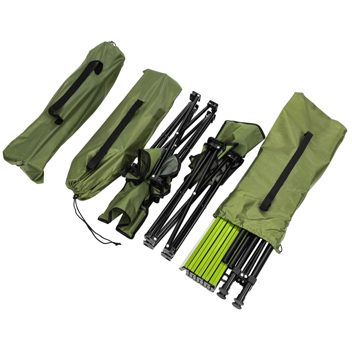 Set camping 5 in 1 cu masa si 4 scaune pliabile, structura otel si blat aluminiu, 53x52x50 cm, verde — imaginea 2