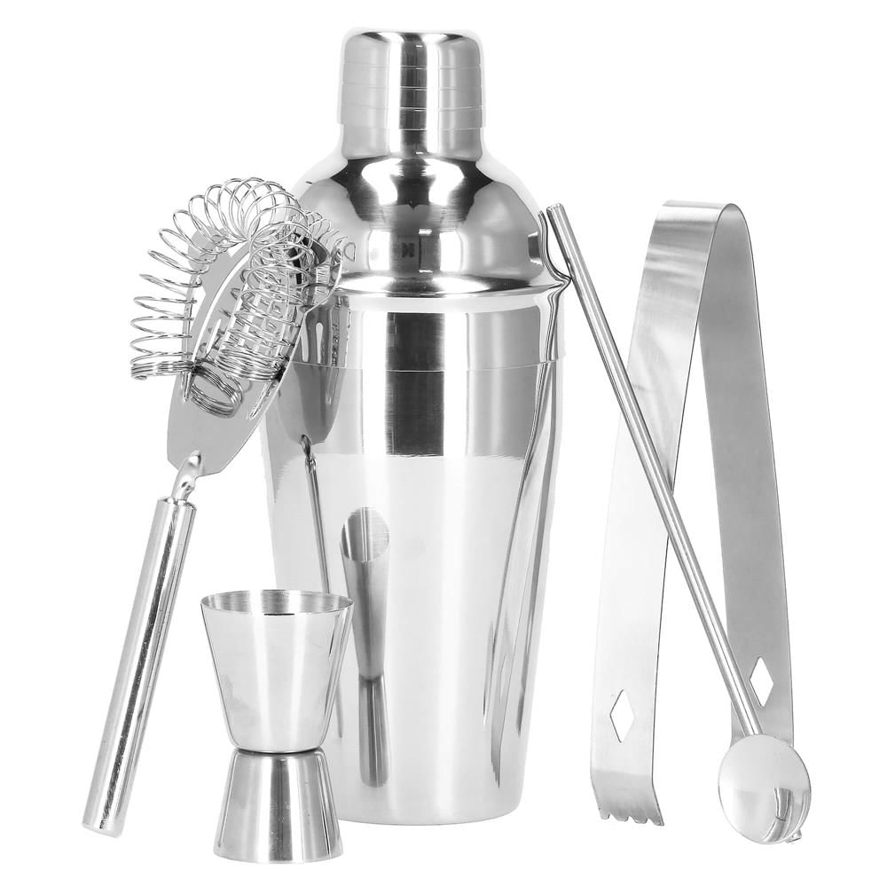 Set Cocktail Shaker Kit pentru barmani 550ml, KI22, suport bambus, 9 piese — imaginea 3