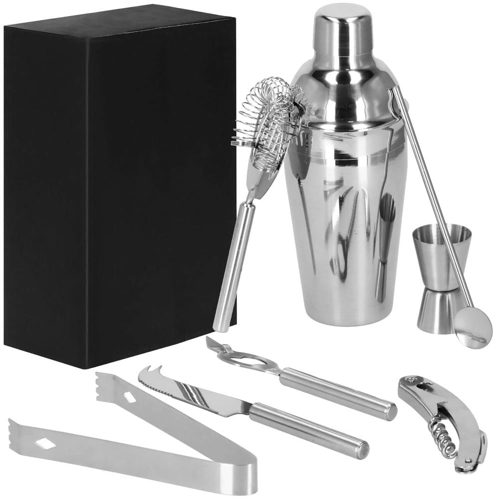 Set Cocktail Shaker Kit pentru barmani 550ml, KI22, suport bambus, 9 piese — imaginea 22