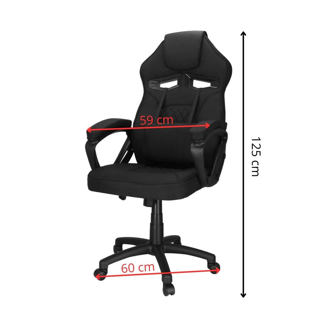 Scaun de birou ergonomic cu reglaj pe inaltime, functie de balans si perna lombara, 59x52x125 cm, negru — imaginea 8