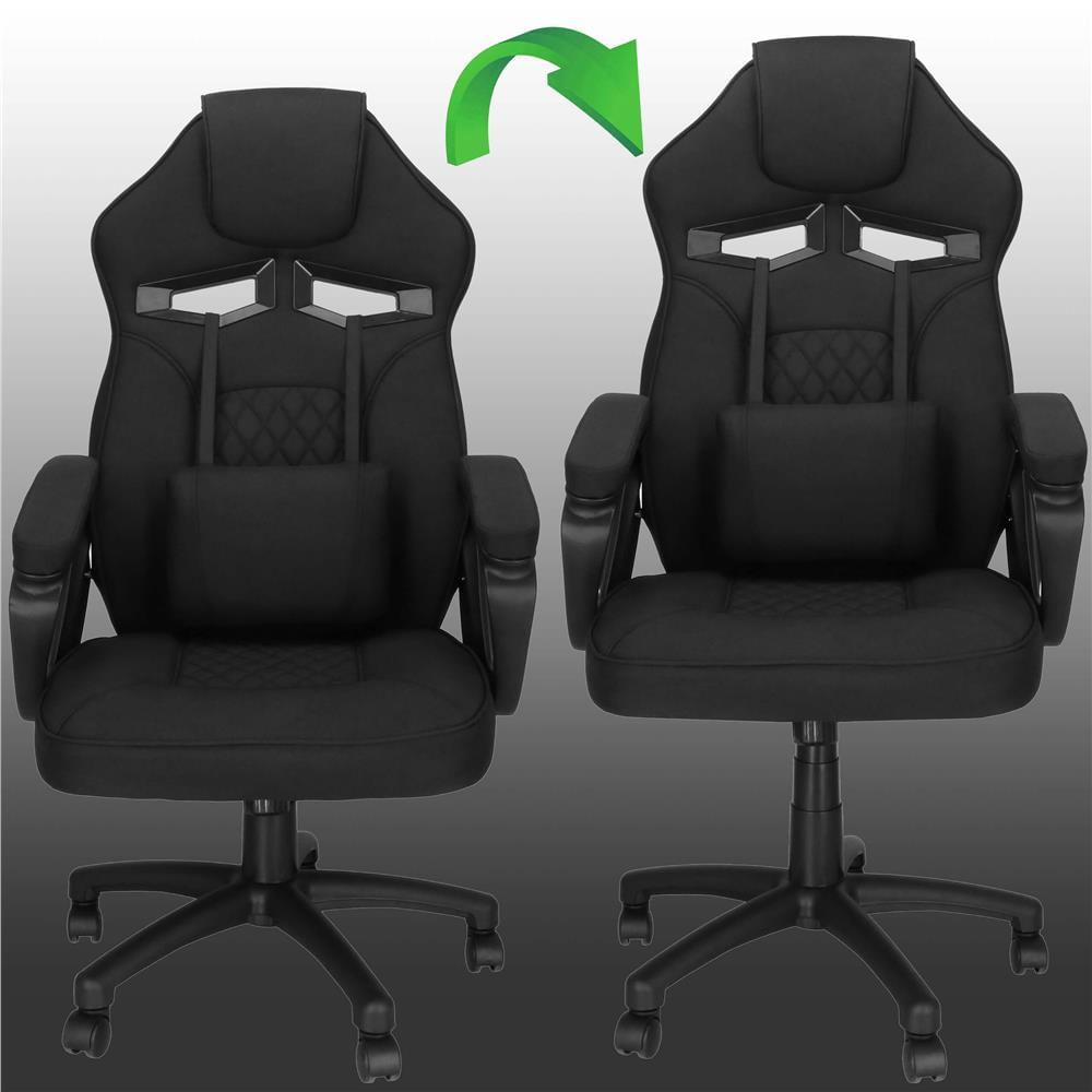 Scaun de birou ergonomic cu reglaj pe inaltime, functie de balans si perna lombara, 59x52x125 cm, negru — imaginea 17