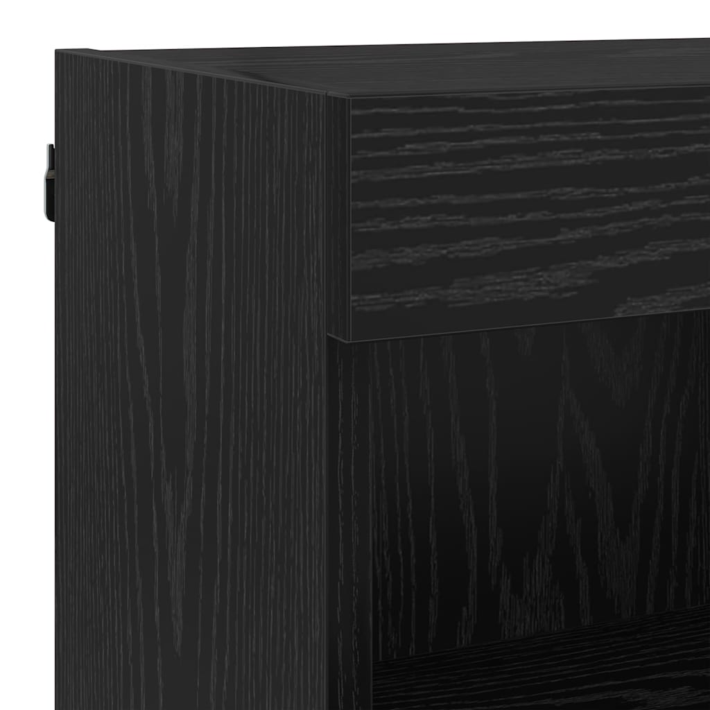 Unitati TV de perete cu LED 6 pcs Stejar Negru Lemn compozit — imaginea 11