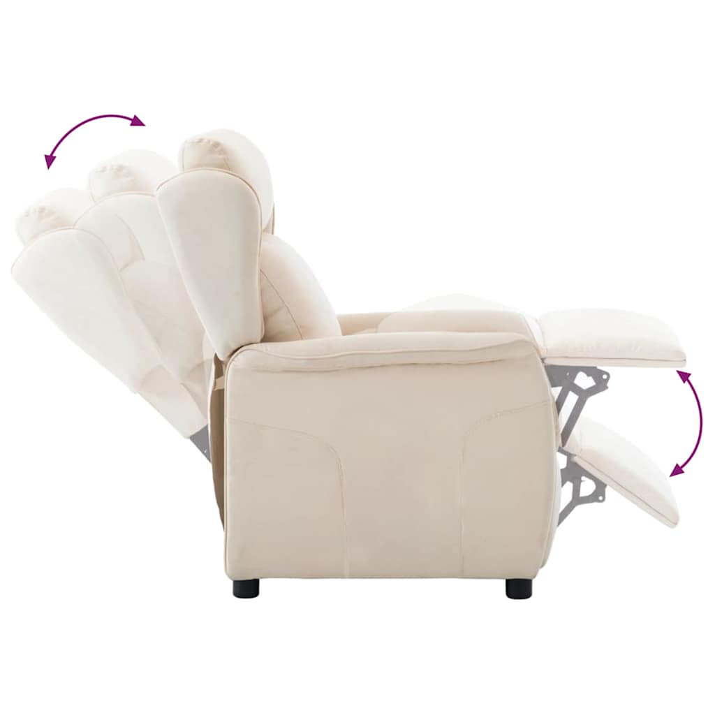 Fotoliu recliner Crem 66.5 x 94 x 101.5 cm Poliester — imaginea 7