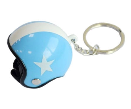 Breloc Chei Model Casca Moto Albastru — imaginea 2