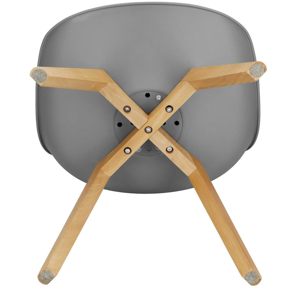 Set 4 scaune dining Verdhe pentru bucatarie cu perna tapitata cu piele ecologica, 44x82cm, gri — imaginea 6