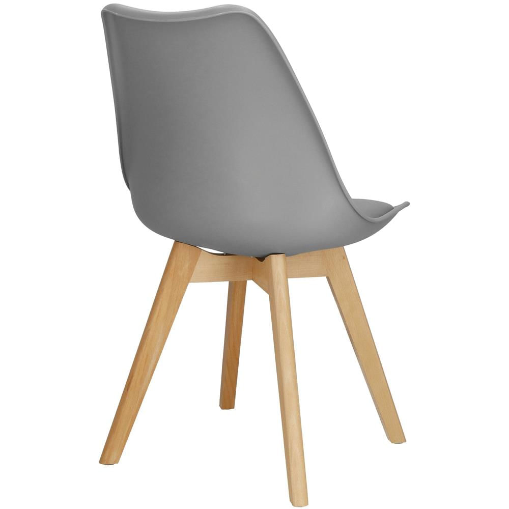 Set 4 scaune dining Verdhe pentru bucatarie cu perna tapitata cu piele ecologica, 44x82cm, gri — imaginea 14