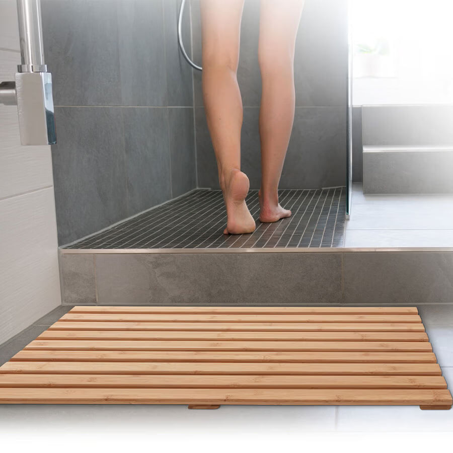 Gratar pentru dus 5Five Ilyan, din bambus, antiderapant, 68x50 cm, natur - imagine 4