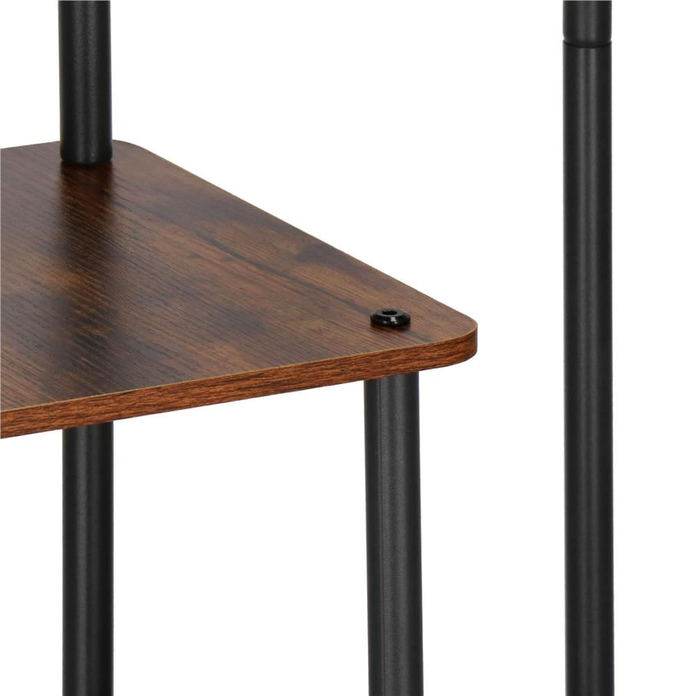 Suport pentru flori, 106x58 cm, negru/maro deschis – 5 rafturi, structura metalica, design modern — imaginea 8