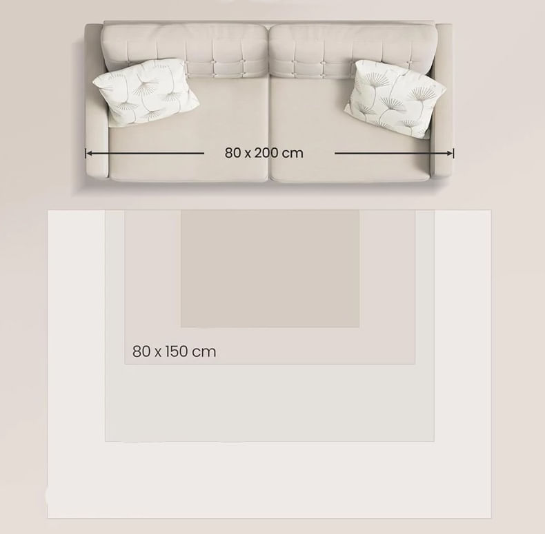 Covor decorativ antiderapant, stil boho, lavabil la masina, 80Ã—150 cm, bej cappuccino