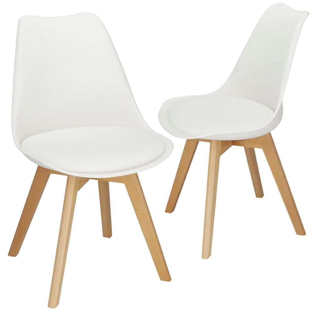 Set 4 scaune dining Verdhe pentru bucatarie cu perna tapitata cu piele ecologica, 44x82cm, alb — imaginea 10
