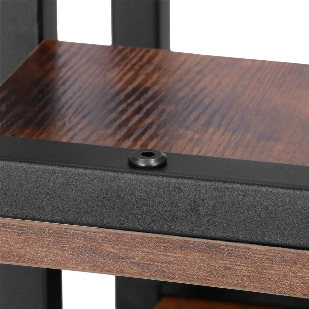 Suport pentru flori, 79x69x24 cm, negru/maro inchis – 6 rafturi, cadru metalic, design modern — imaginea 3