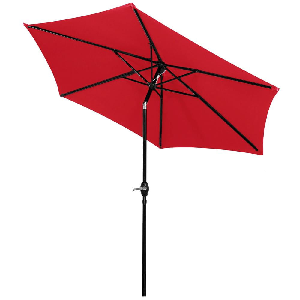 Umbrela terasa gradina, cu manivela si inclinare, diametru 250cm, Rosu