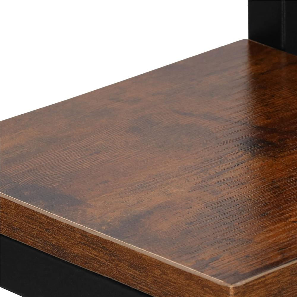 Suport pentru flori, 79x69x24 cm, negru/maro inchis – 6 rafturi, cadru metalic, design modern — imaginea 11