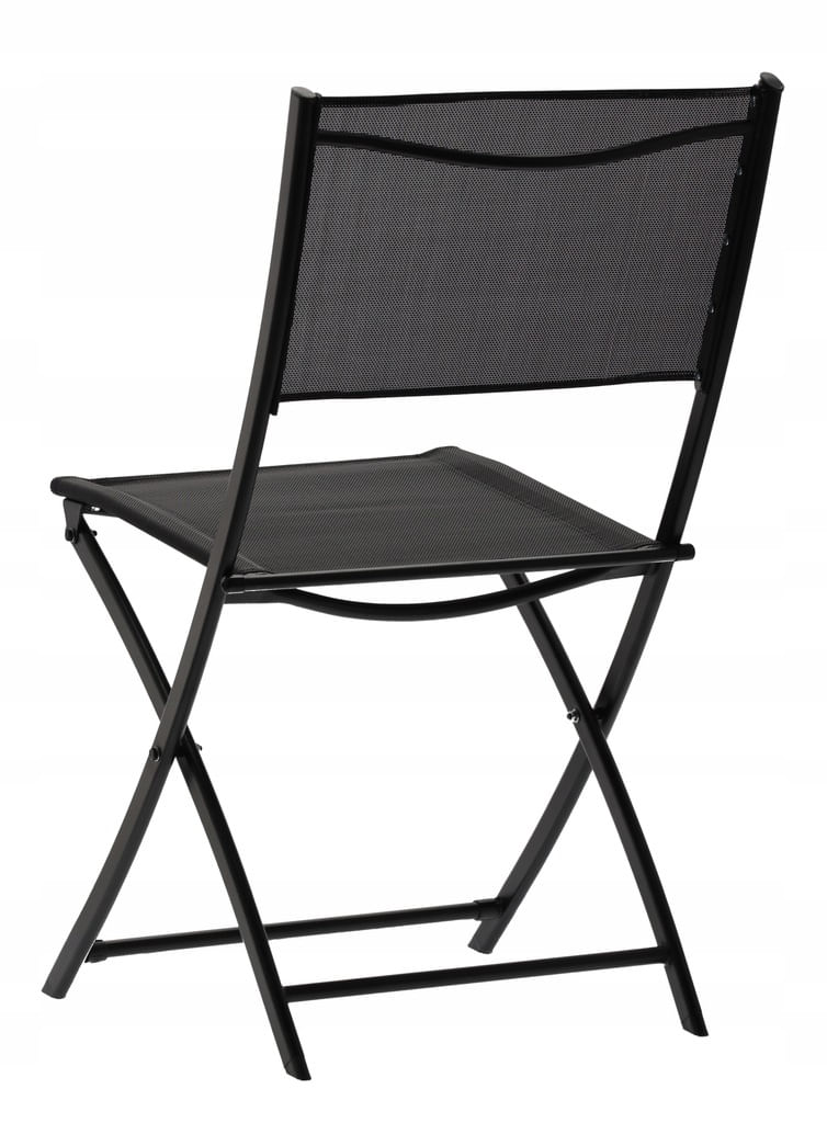 Set mobilier balcon pliabil cu masa sticla si 2 scaune, structura metalica, 60x70 cm, negru — imaginea 3