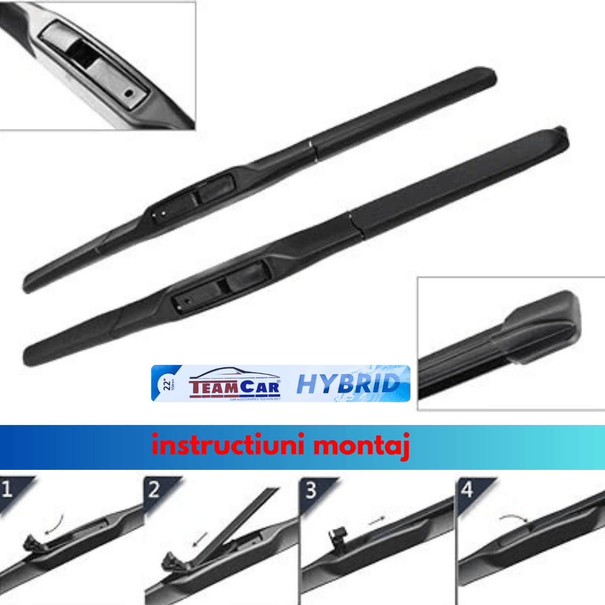 Stergatoare TeamCar® Dacia Logan I (2004–2012) – Hybrid - Set fata - imagine 2