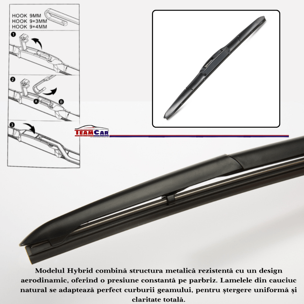 Stergatoare TeamCar® Dacia Logan I (2004–2012) – Hybrid - Set fata - imagine 5