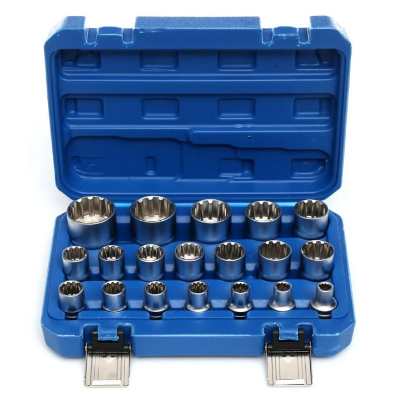 Set chei tubulare, Kraft&Dele KD10347, 19 piese