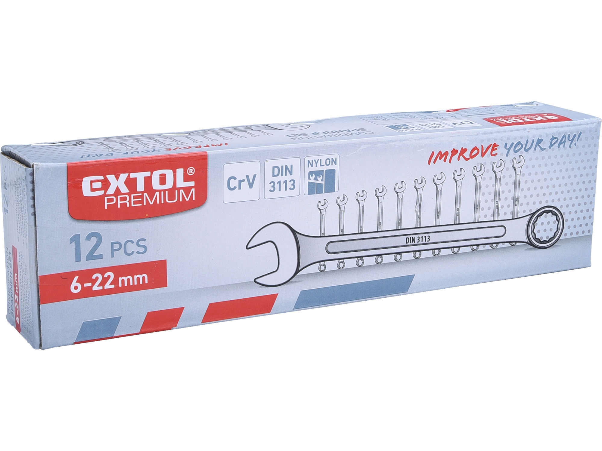 Chei combinate 6-22mm 12buc, EXTOL PREMIUM, 6333, CrV, 6-22mm — imaginea 3