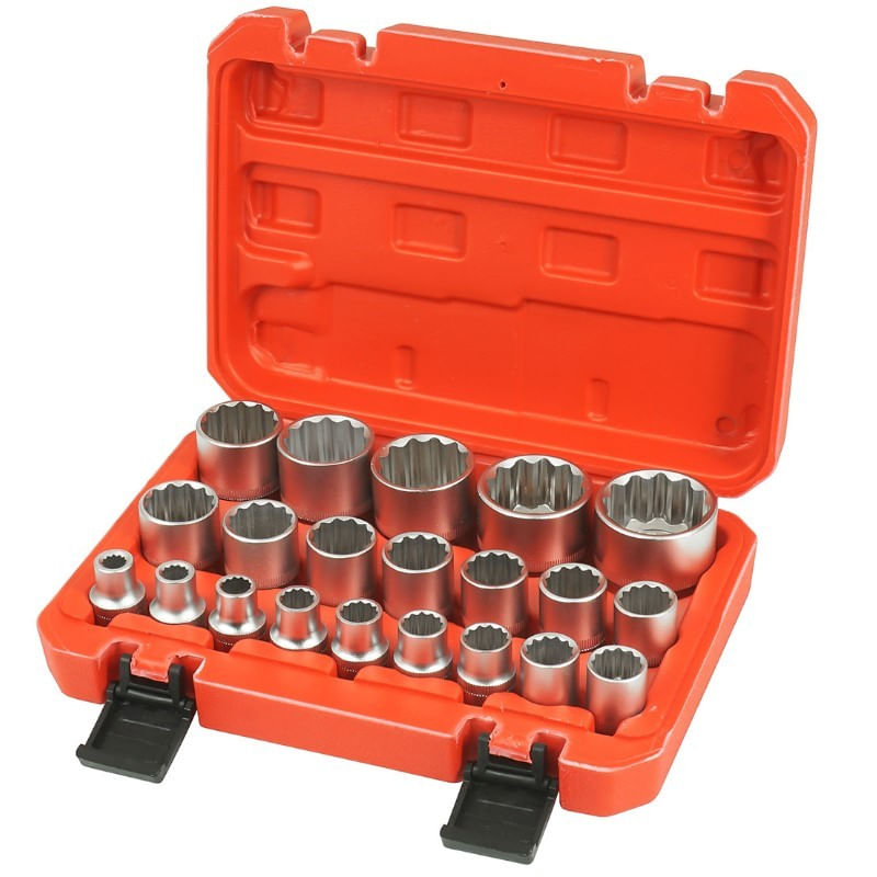 Trusa chei tubulare, Verke V39104, 21 buc, 1/2"