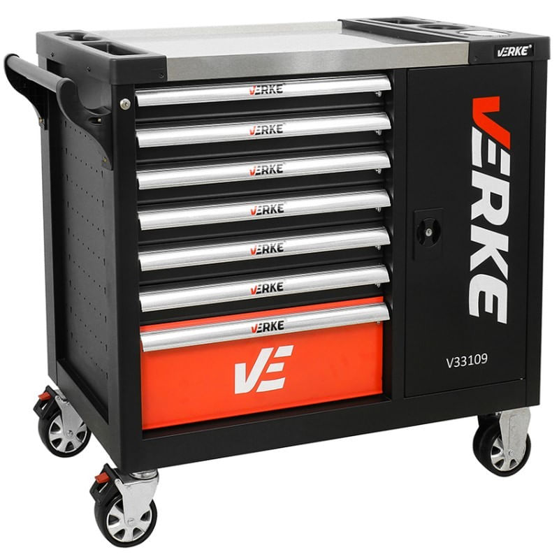 Dulap de scule, Verke V33109, 7 sertare, 306 elemente, cu roti — imaginea 4