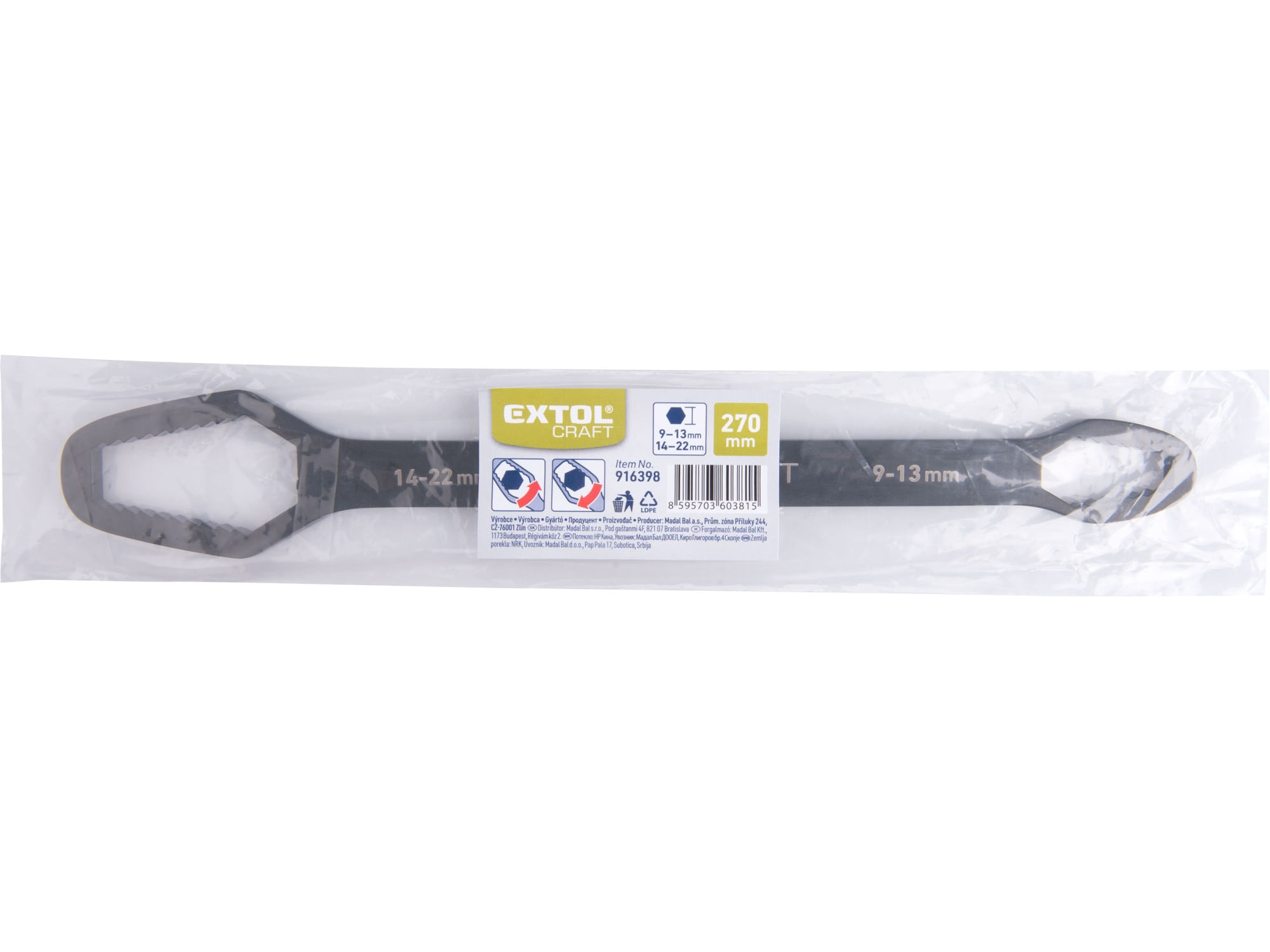 Cheie multifunctionala, EXTOL CRAFT, 916398, 8-13/14-22mm, 270mm — imaginea 2