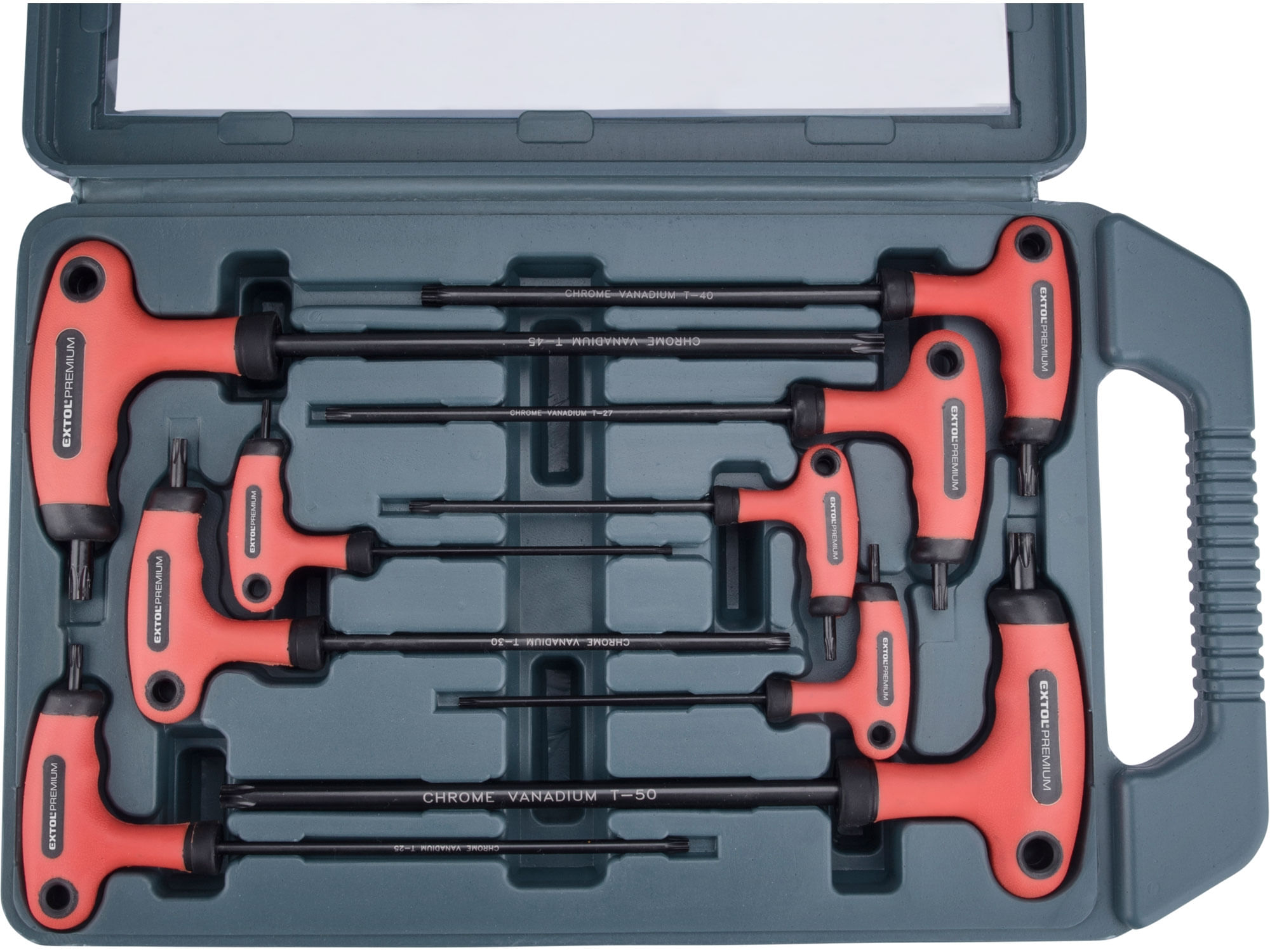 Chei TORX cu maner tip T, EXTOL PREMIUM, 9 piese, 8819401 — imaginea 3