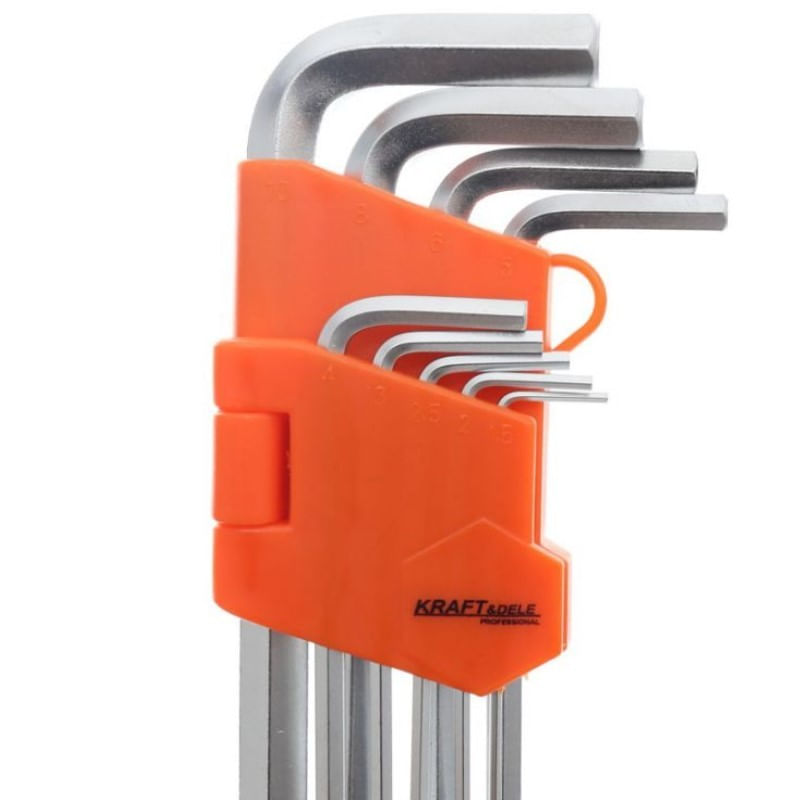 Set chei hexagonale, Kraft&Dele, KD10296, 9 piese, 1.5–10mm — imaginea 3