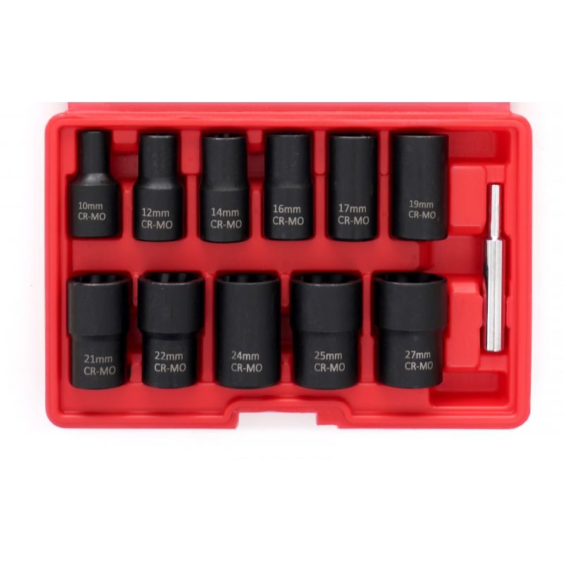 Set chei tubulare de impact cu bit 1/2", Kraft&Dele, 12 elemente, KD11792 — imaginea 3